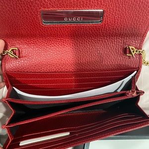 Gucci red chain wallet